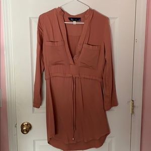 Salmon long sleeve dress